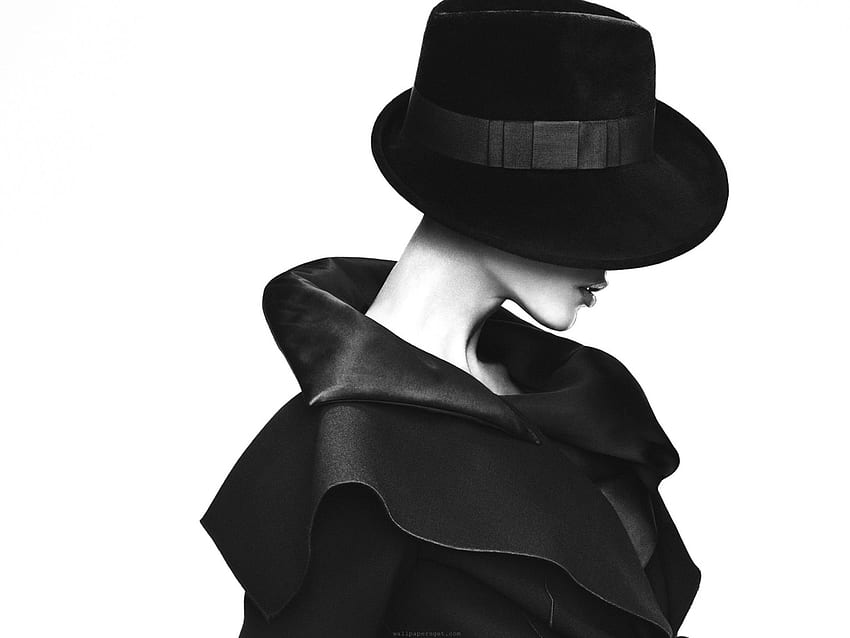 kadın modası gri tonlamalı giyim şapkaları beyaz arka plan emporio armani Yüksek Kalite, Yüksek Çözünürlük, Siyah Moda HD duvar kağıdı
