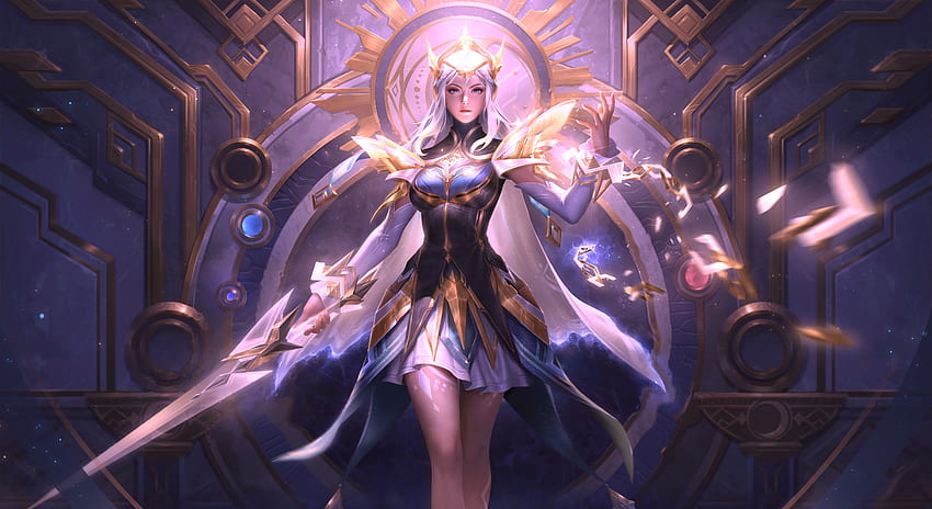 Beautiful game character, girl with sword, League of Legends HD wallpaper