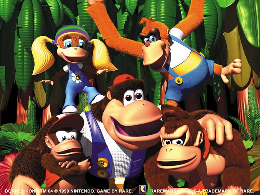 Donkey Kong Family, Donkey Kong 64, Videospiel, Rareware, Diddy Kong, Donkey Kong, n64 HD-Hintergrundbild