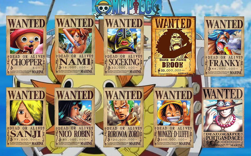One Piece Wanted Poster, Luffy Wanted Poster HD тапет