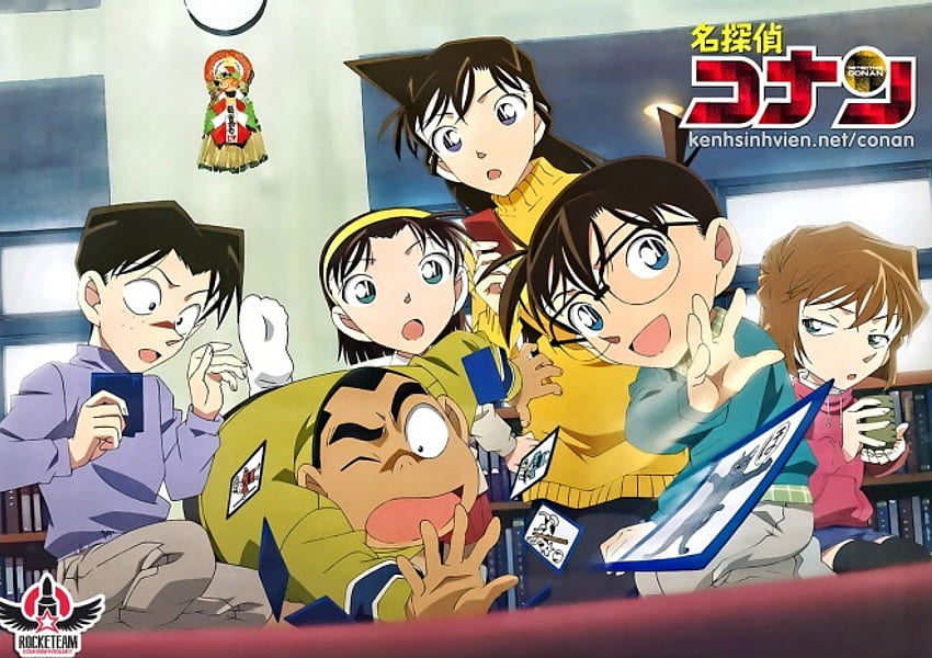 Detective Conan, Ayumi, Cards, Genta, Conan Edogawa, Ran Mouri, Mitsuhiko, Haibara Ai HD wallpaper