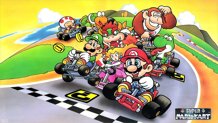 Beste Snes im Jahr 2020. Mario Kart, Mario Kart-Spiele, Super Mario Kart HD-Hintergrundbild
