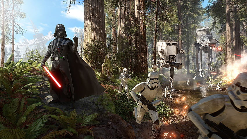 Darth Vader und Stormtroopers in Star Wars: Battlefront - Spiel , Darth Vader Stormtrooper HD-Hintergrundbild