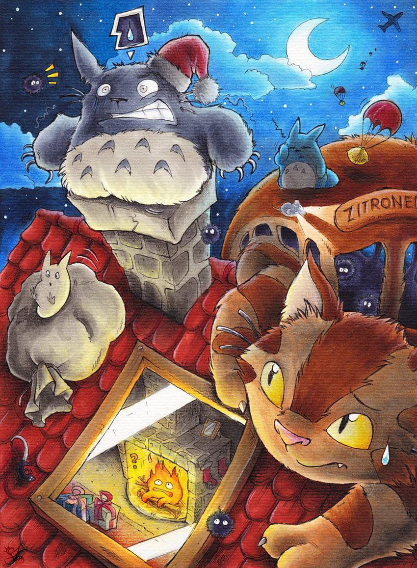 Ghibli Christmas Totoro. Studio ghibli, Studio ghibli fanart, Ghibli art HD phone wallpaper