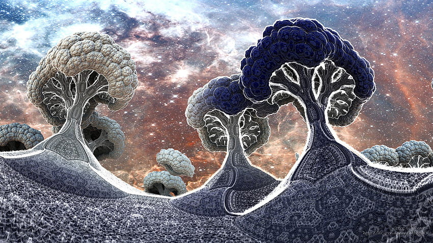 Broccoli Planet in Winter - 3D Fractal Art . Background, Winter Digital Art HD wallpaper