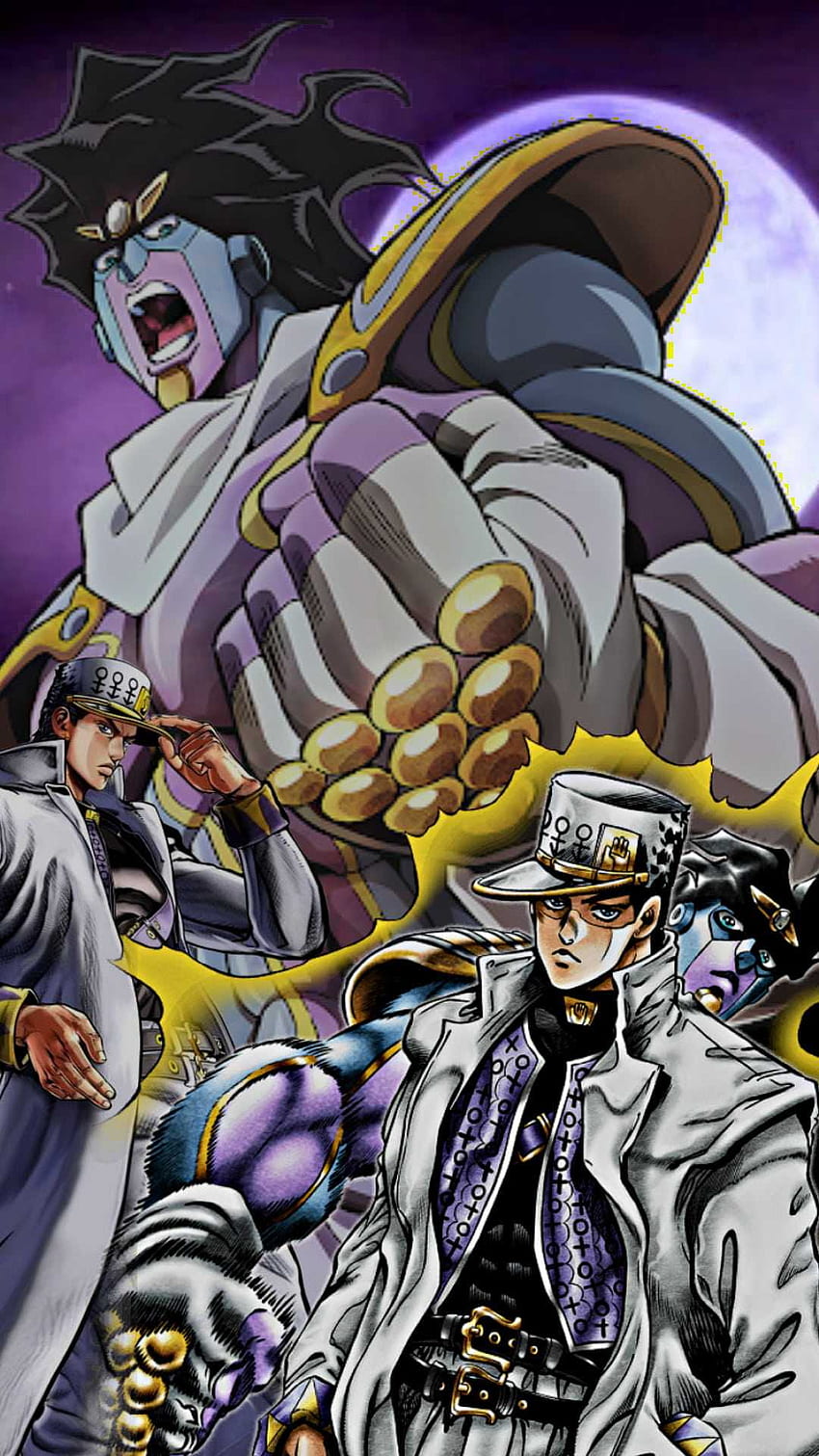 JJBA Jotaro Kujo and Star Platinum Phone Wallpaper by DalekWhoYT