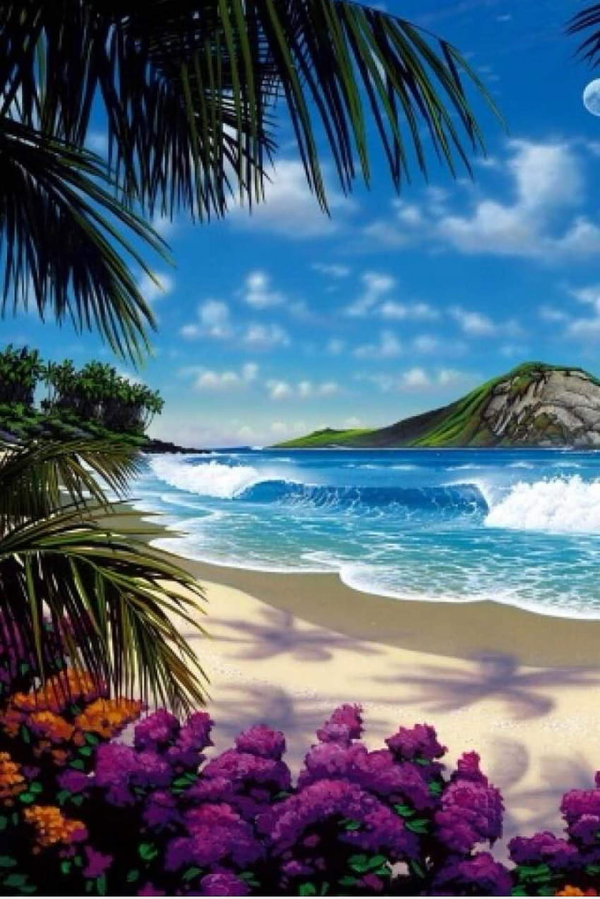 Renkler의 레이시 윌리엄스. 해변, 해변 장면, 해변, 하와이 해변 장면 HD 전화 배경 화면