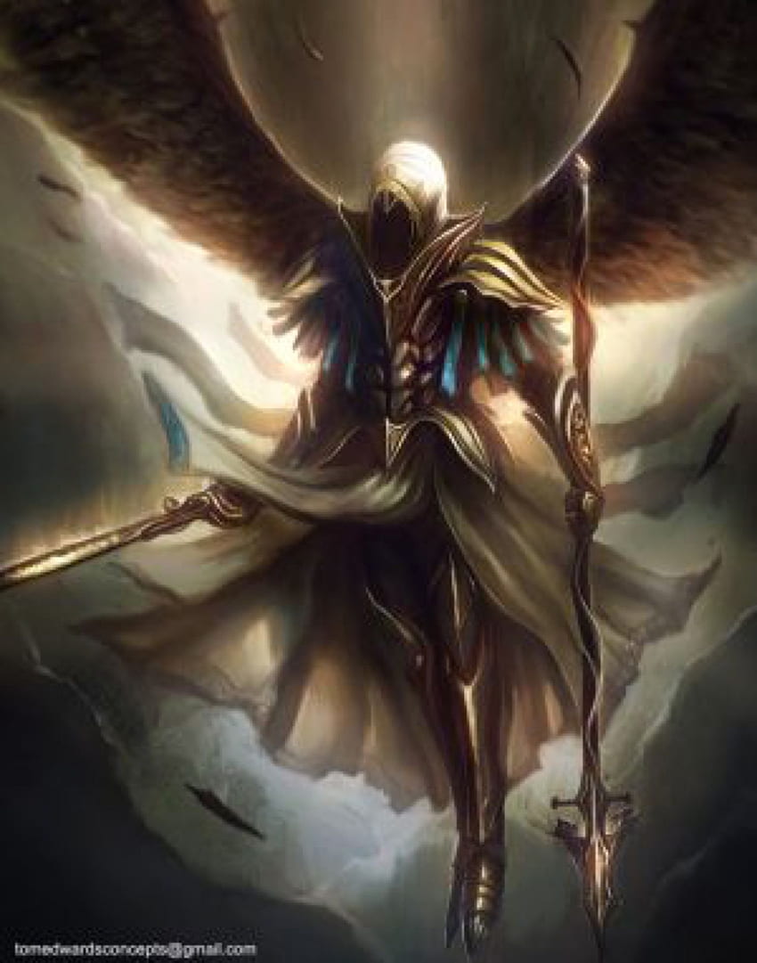 Arch Angel, pretty, cg, archangel, shield, wing, sweet, beauitiful, nice,  anime, HD wallpaper | Peakpx