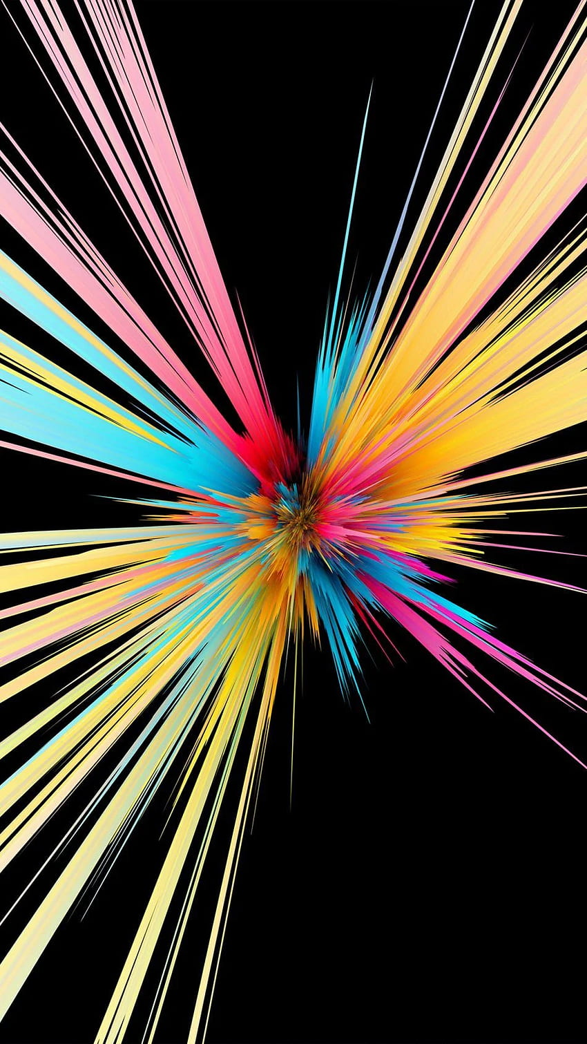 다채로운 입자 폭발 검정색 배경 순수 HD 전화 배경 화면