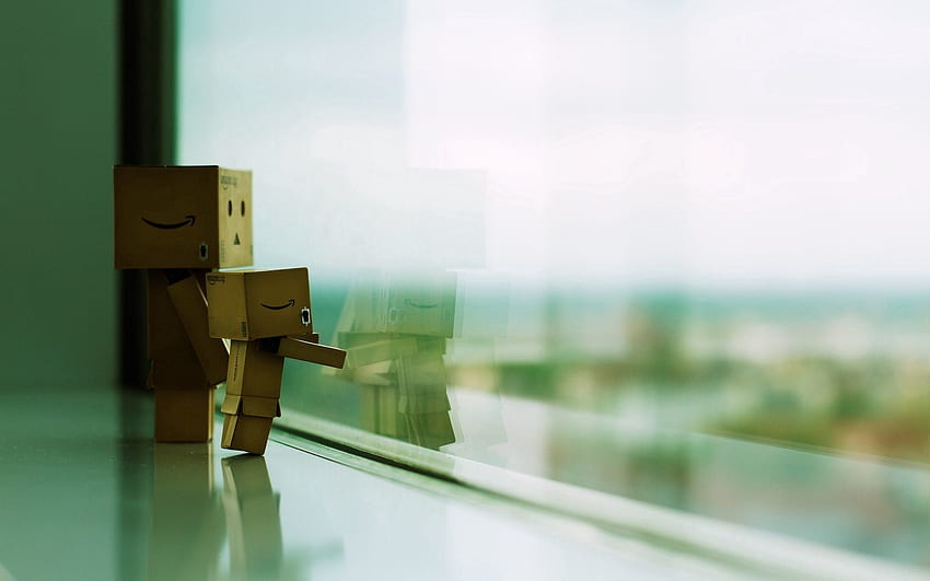 Couple, Pair, Window, Cardboard Robot, To Stand, Stand, Danboard HD  wallpaper | Pxfuel