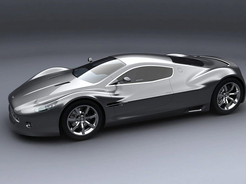 Aston Martin AMV, veloce, basso, cromato, brillante Sfondo HD