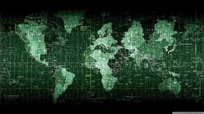 Matrix Code World Map : High Definition, Green World HD wallpaper