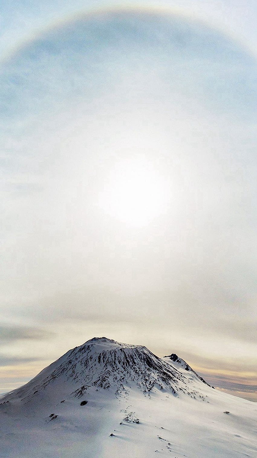Dağ Harika Kar Kış Halo Gökyüzü Beyazı iPhone 8, Beyaz 8 Plus HD telefon duvar kağıdı