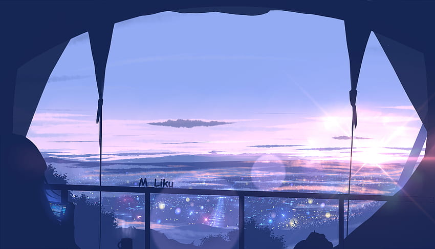 Aesthetic Anime Scenery, Blue Anime Landscape HD wallpaper
