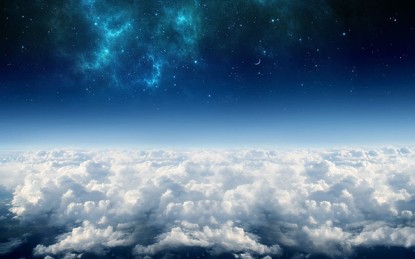 Landscape, Sky, Stars, Clouds HD wallpaper