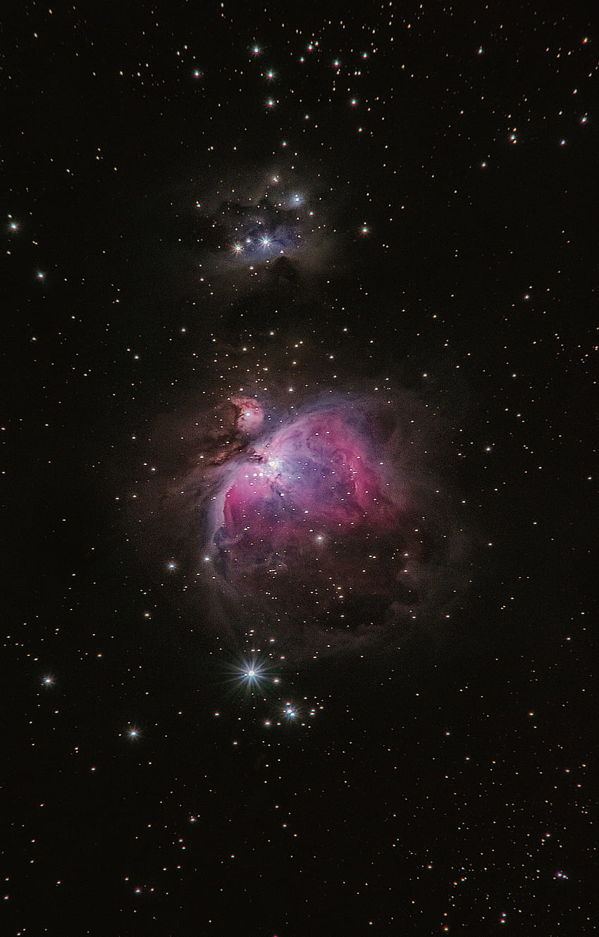 코스모스, 분홍 구름, 별, 우주 HD 전화 배경 화면