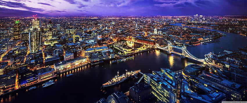 LONDON SKYLINE AT NIGHT Ultra Background for : & UltraWide & Laptop : Multi Display, Dual & Triple Monitor : Tablet : Smartphone, 3840X1600 Nature HD wallpaper