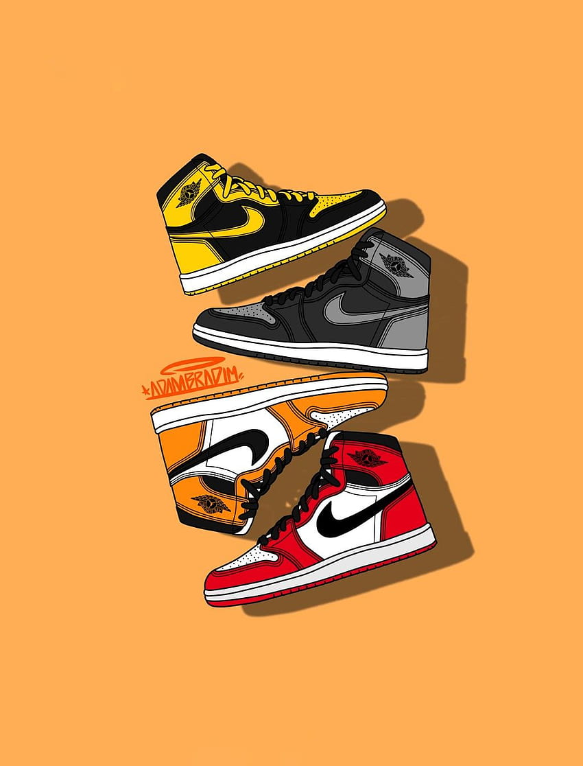 Air Jordan 1. Zapatillas , Nike , Nike art, Yellow Jordan fondo de pantalla del teléfono