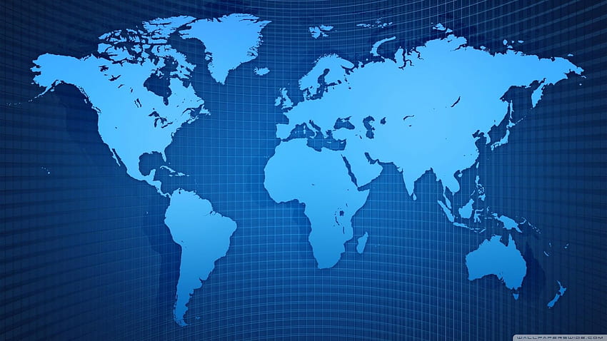 Синя карта на света ❤ за Ultra TV • Широка, карта на Азия HD тапет