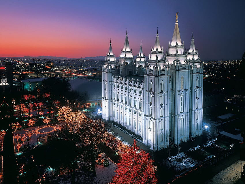 To nie Boże Narodzenie bez wizyty na Placu Świątynnym! - Pocztówki i paszporty, Boże Narodzenie w Salt Lake City Tapeta HD