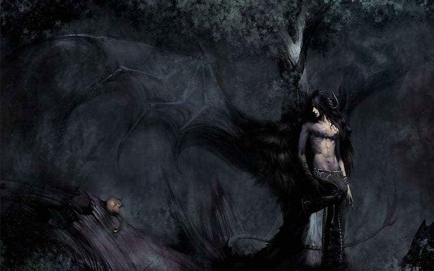 Dark Fantasy Art Fallen Angels | dark fantasy fallen angel demon creature monster trees forest nature HD wallpaper