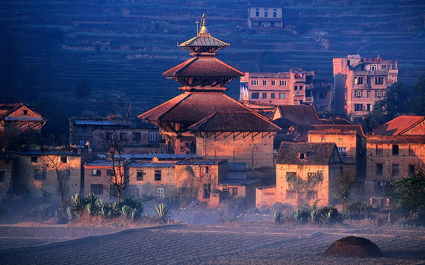 Nepal miasto -, tło miasta Nepalu na nietoperz, natura Nepalu Tapeta HD
