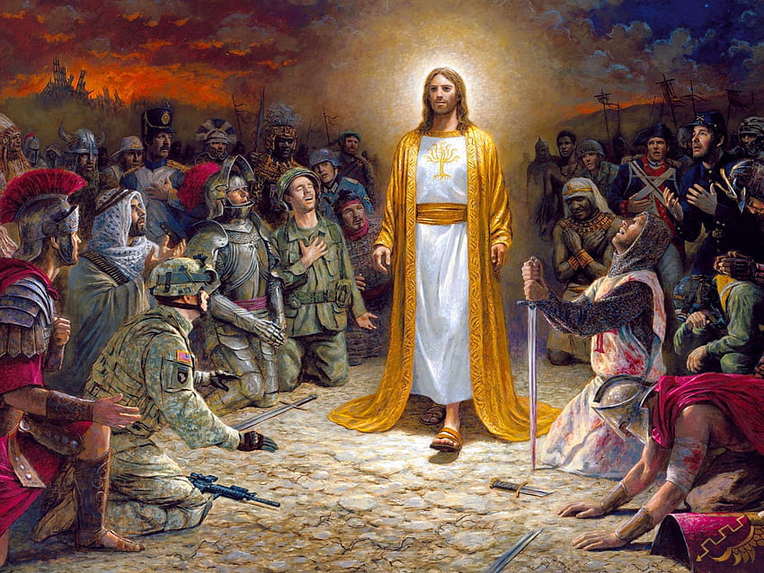 Jesus Christ Soldiers Praying Before The Lord For The Sins Committed Ultra For Computers Laptop Tablet And Mobile Phones, Jesus PC HD wallpaper