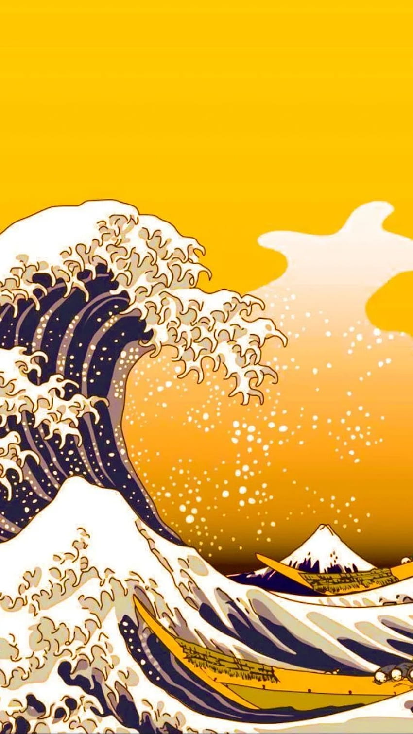 1366x768px, 720P Free download | Aesthetic Wave Japanese Vintage Yellow ...