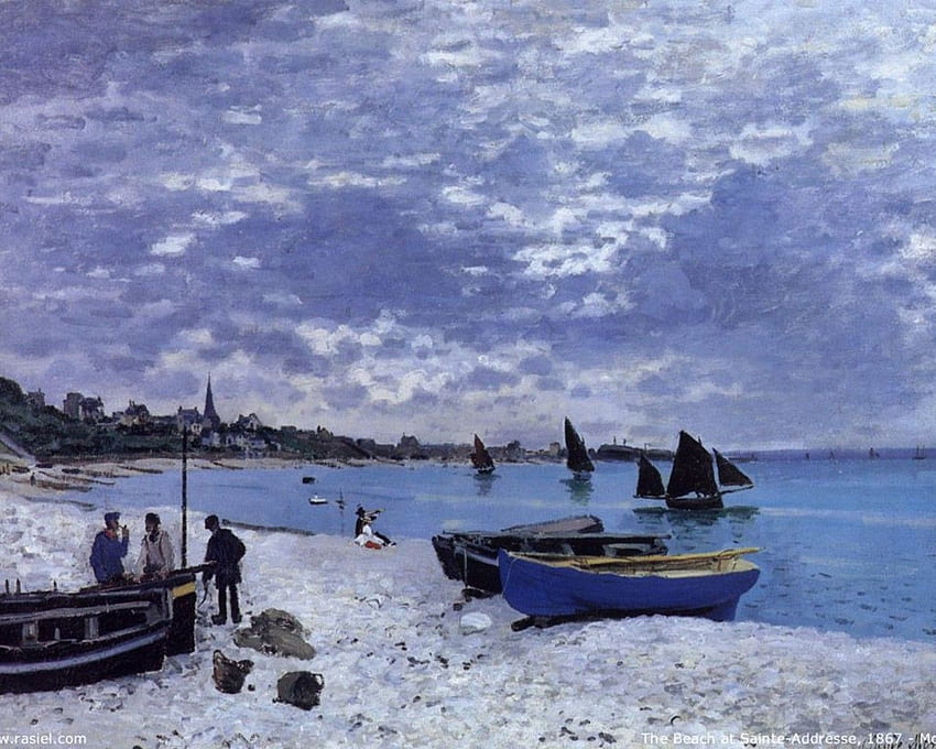 Okyanuslar: Claude France Yüzyıl Empresyonizm Sanatı Sahil Resmi, Empresyonist Sanat HD duvar kağıdı