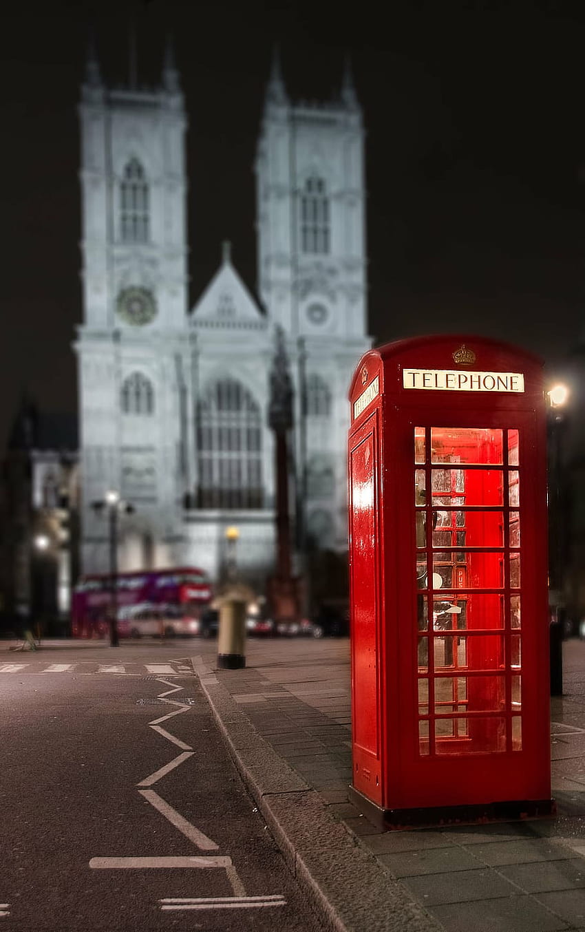 : червено, телефонна кабина, Лондон, Англия, телефон, кутия, Стара Англия HD тапет за телефон
