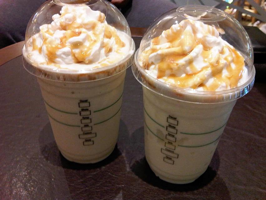 caramel frappuccino, food, frappe and starbucks - HD wallpaper