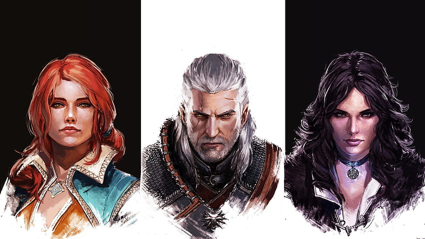 The Witcher, Triss Merigold, Geralt Of Rivia, Yennefer Of Vengerberg, The Witcher 3: Perburuan Liar, Video Game / dan Latar Belakang Seluler Wallpaper HD