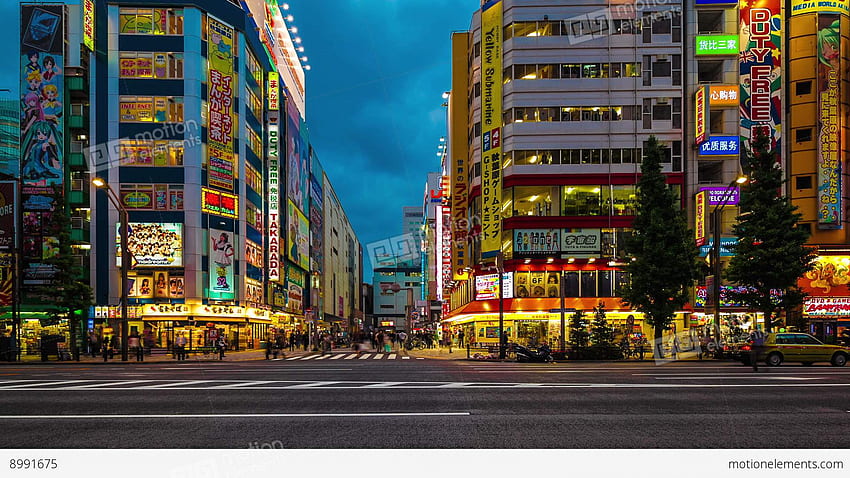 Akihabara In Time Lapse, Tokyo, Japan Stock video footage HD wallpaper
