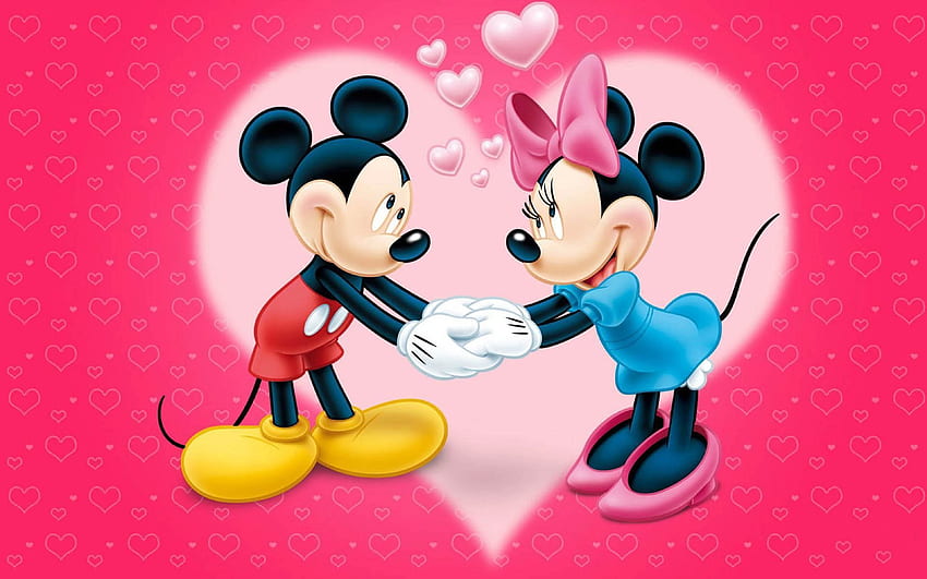 Mickey And Minnie Mouse Love Couple Cartoon Red With Hearts For Mobile And. Mickey mouse , iPhone cartoon, Mobile cartoon, Micky Mouse HD wallpaper