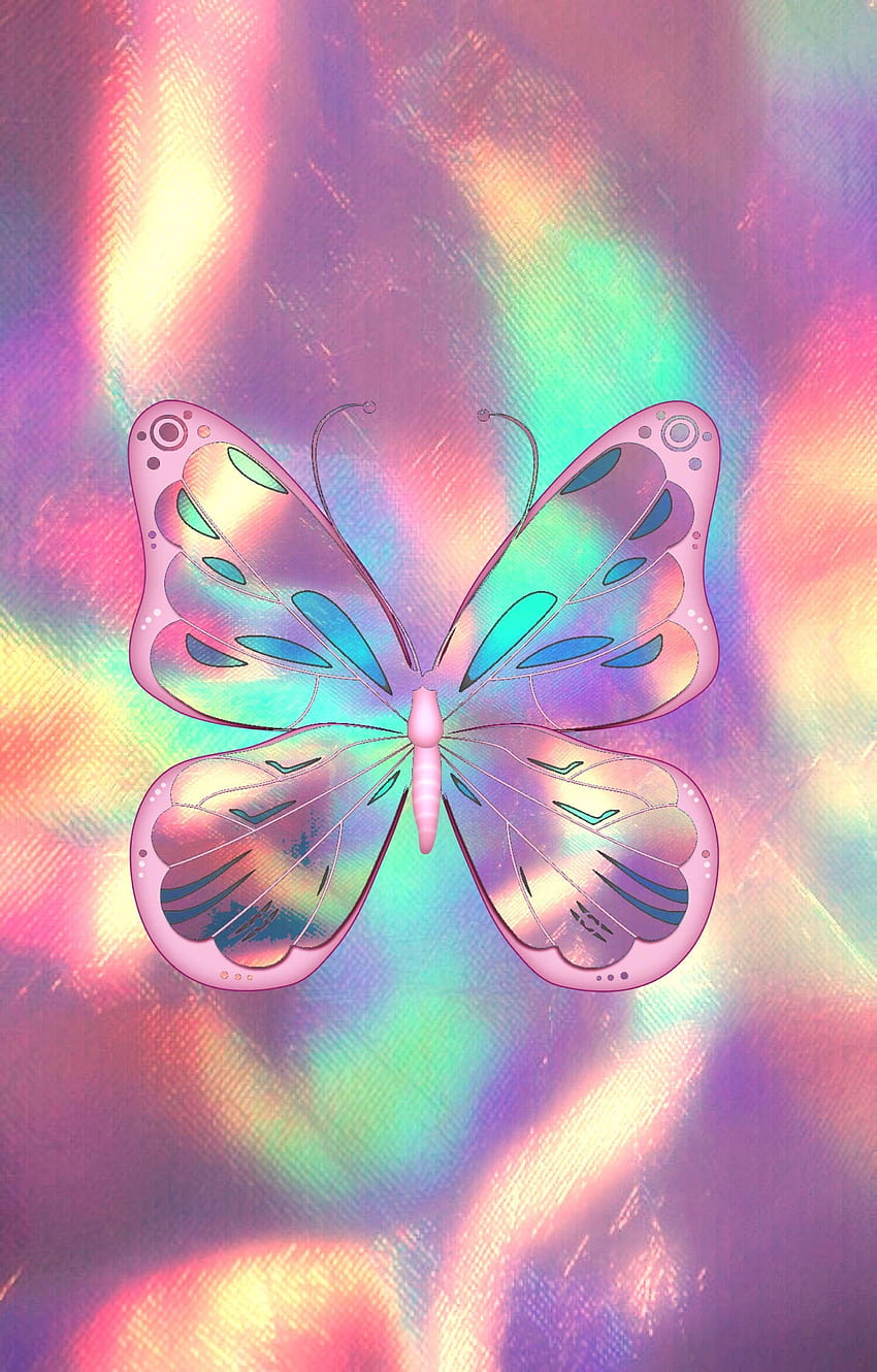 미적 반짝임 보라색 나비, 핑크 반짝이 나비 HD 전화 배경 화면