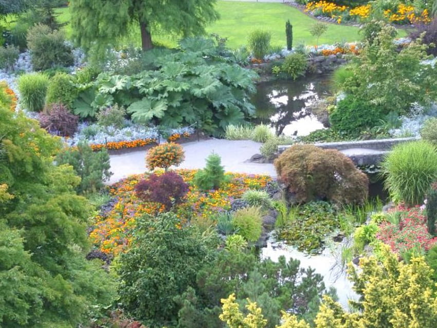 Queen Elizabeth Park & ​​Garden, ogród, park Queen Elizabeth, rośliny Tapeta HD