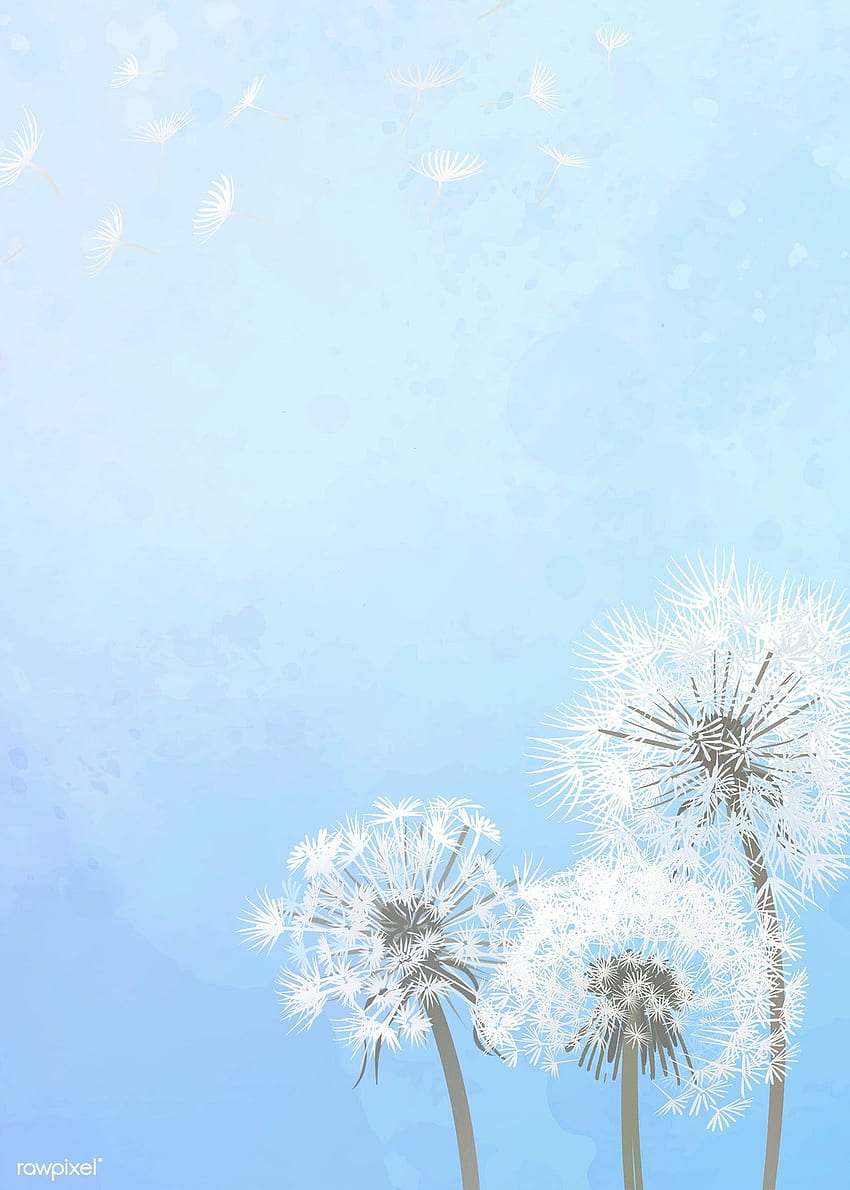 青い空と手描きのタンポポのプレミアム イラスト。 Blue sky background, Sky anime, Sky painting, Blue Anime Aesthetic HD電話の壁紙