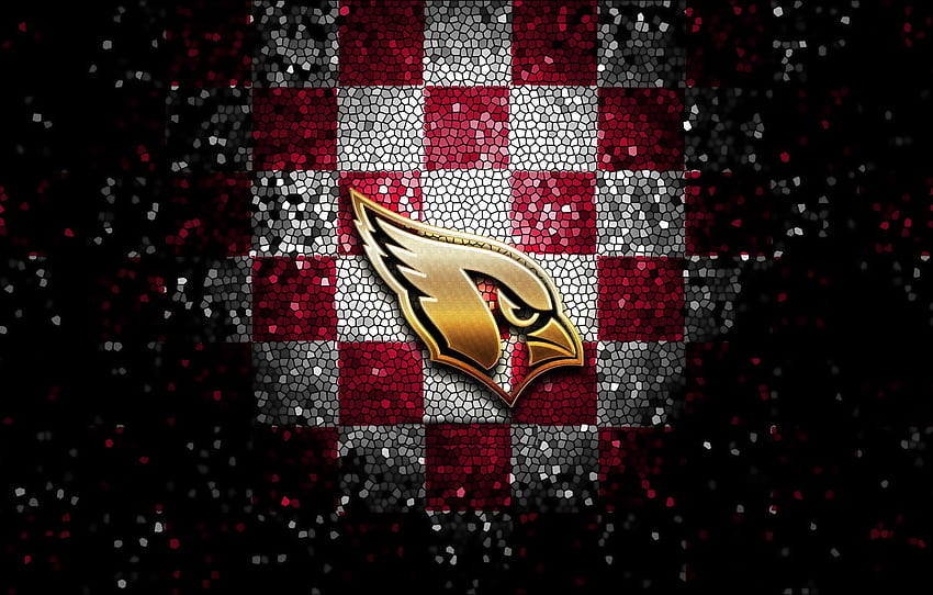 sport, logo, NFL, glitter, checkered, Arizona Cardinals for , section спорт, AZ Cardinals HD wallpaper