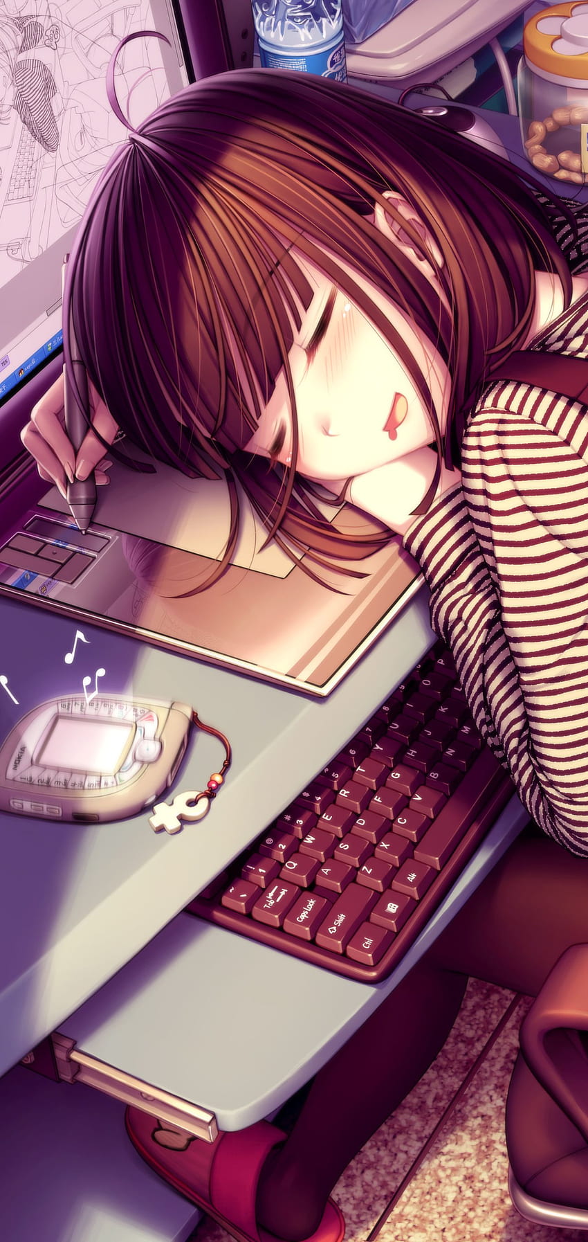 Girl Sleeping Phone Anime , Sleepy Anime HD phone wallpaper