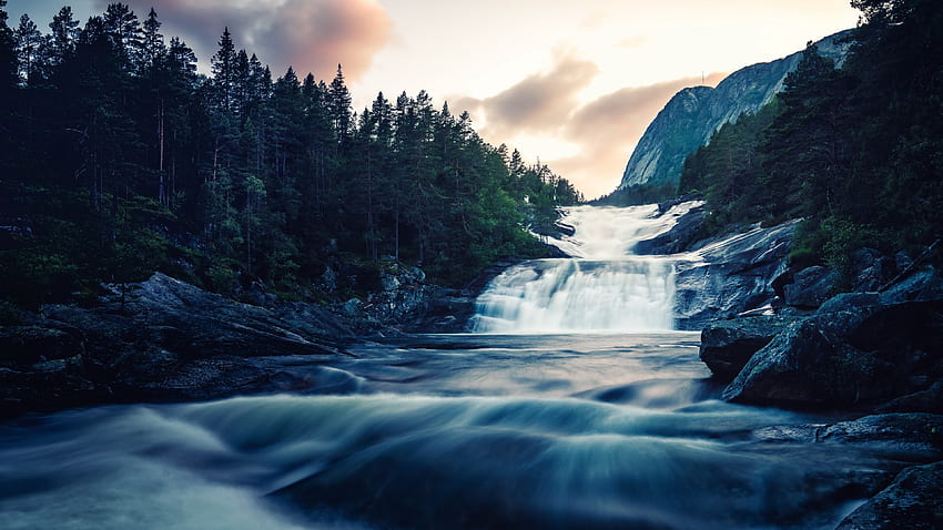 Flusslauf, Wasserfluss, Wald, Natur HD-Hintergrundbild