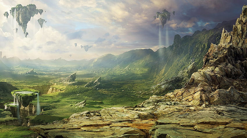 Fantasy Landscape background, Sci-Fi Scenery HD wallpaper