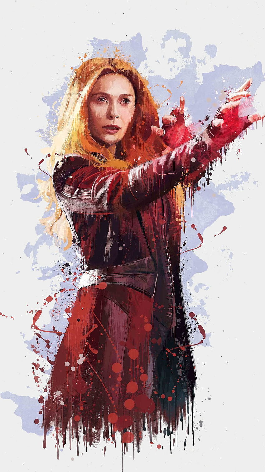 Scarlet Witch nell'opera d'arte di Avengers Infinity War 2018 Sfondo del telefono HD
