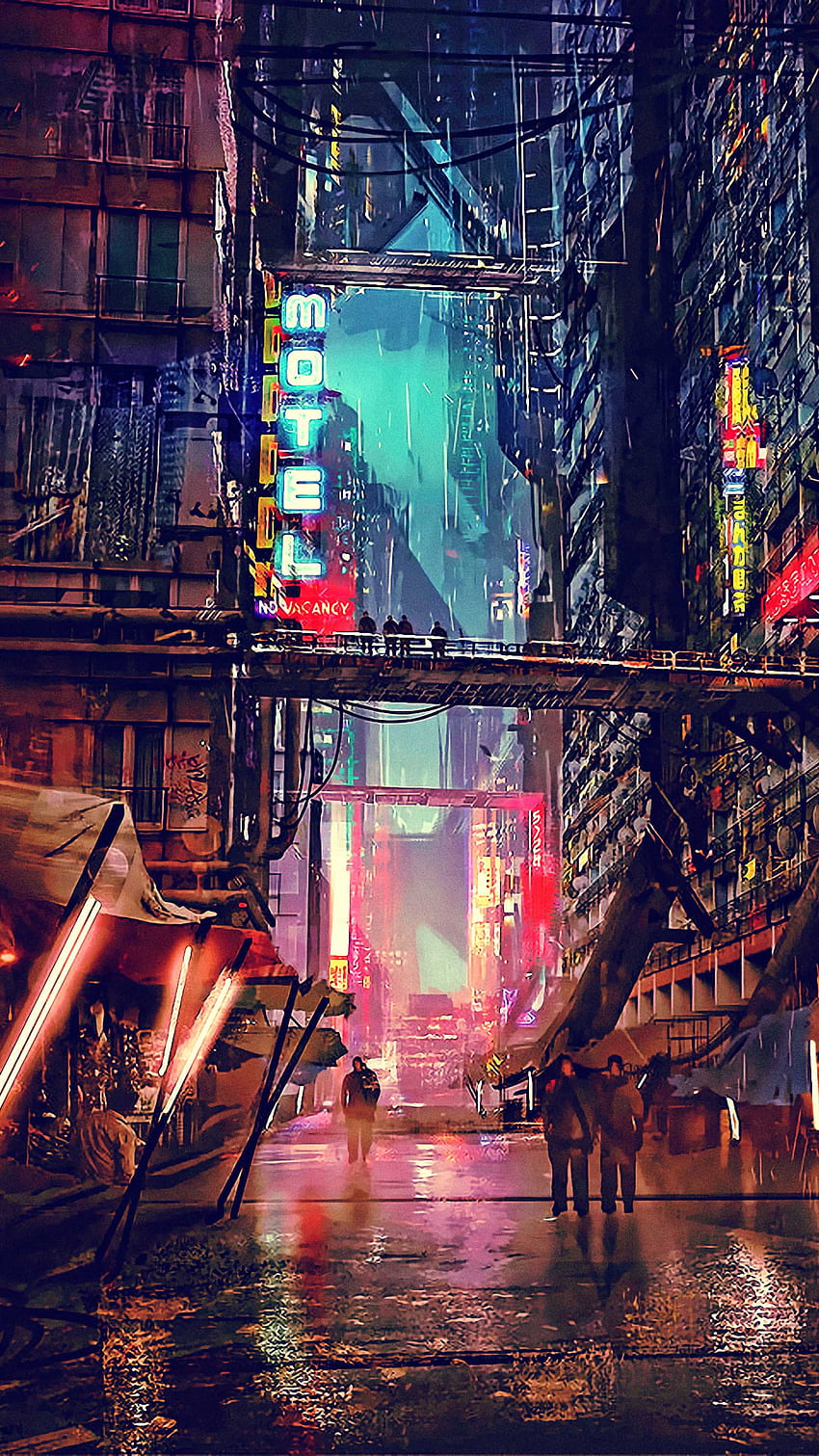 Sci Fi Cyberpunk City Ultra Mobile , Cyberpunk Cityscape HD phone wallpaper