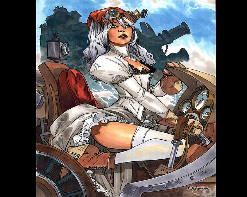 Steampunk Weiße Königin, weiße Königin, Steampunk, Maschine, Emma Frost HD-Hintergrundbild