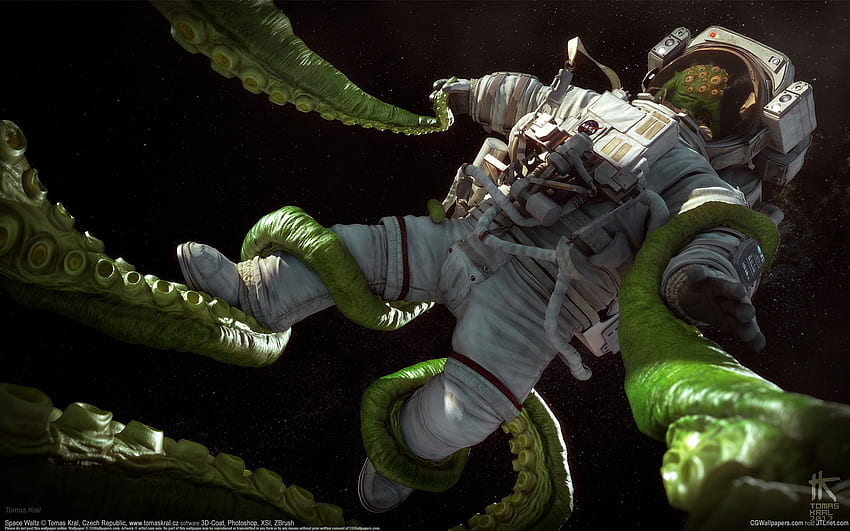 Tomas Kral Dark Sci Fi Horror Astronauta Monstros Criaturas Alienígenas papel de parede HD