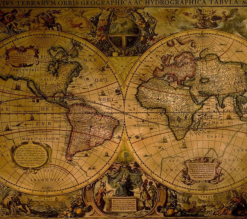 Ancient World di DCLXVI_ - b7. Mappe d'epoca arte, tatuaggio mappa pirata, mappe pirata, vecchia mappa pirata Sfondo HD
