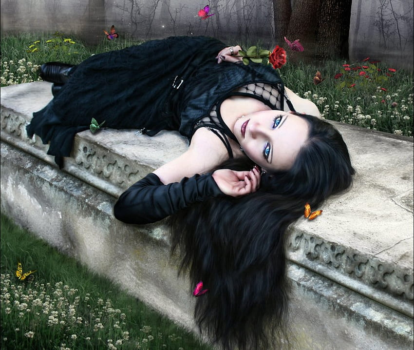 Goth, róża, fantazja, ciemność Tapeta HD