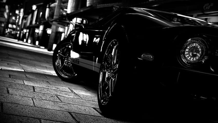 noir et blanc, voitures, Ford GT, voitures de sport, courses, supercar, Black Supercars Fond d'écran HD