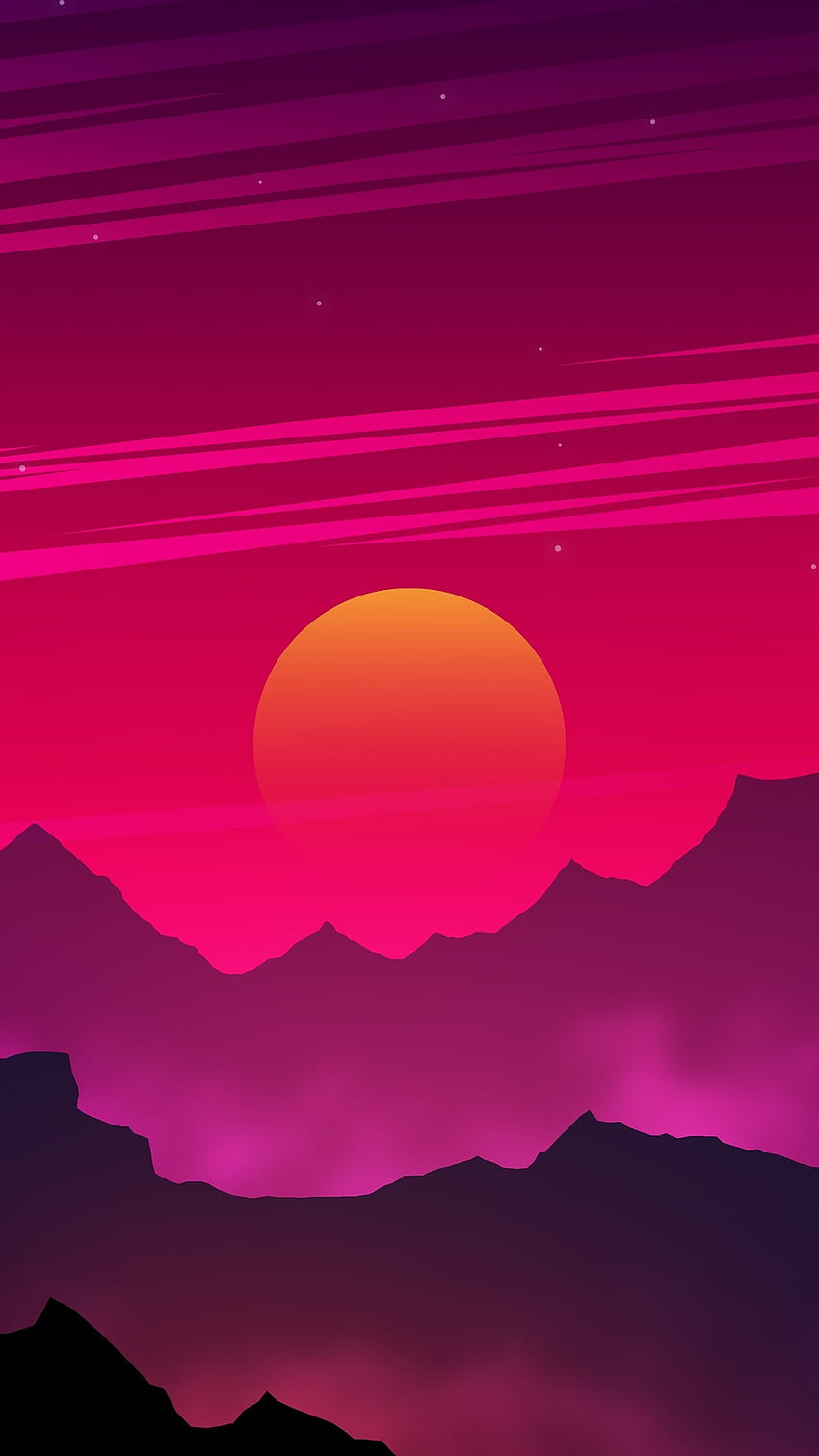 Simple, Pink Sunset, pink, sunset HD phone wallpaper