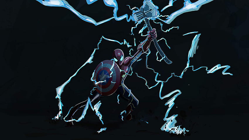Spiderman , Captain America Poster, Shield Print, Stormbreaker Wall Decoration, Axe Wall Art Decor, Marvel Artwork: Handmade HD wallpaper
